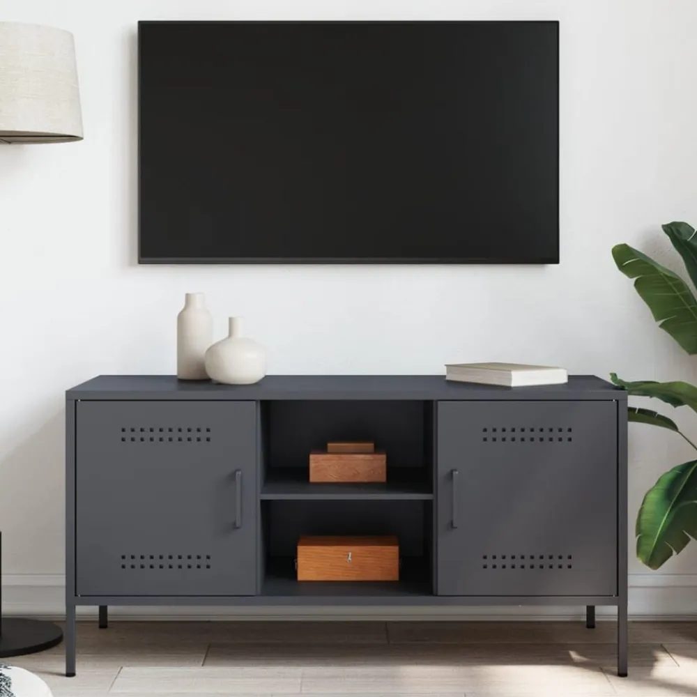 Meubles Tv-vidaXL Meuble TV 100,5x39x50,5 cm acier Anthracite