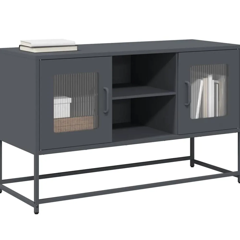 vidaXL Meuble TV 100,5x39x60,5 cm acier