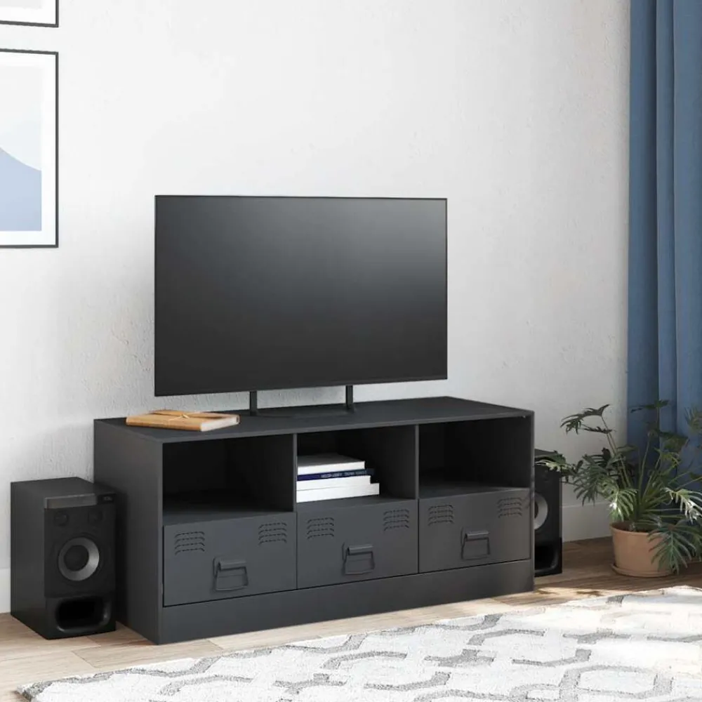 Meubles Tv-vidaXL Meuble TV 99x39x44 cm acier Anthracite