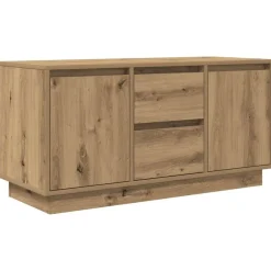 vidaXL Meuble TV avec éclairages LED chêne artisanal 100x41x50 cm