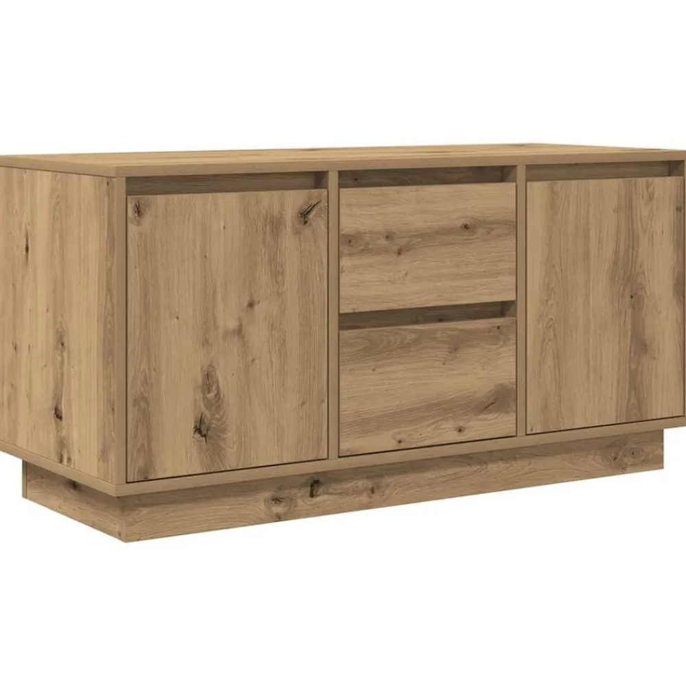 vidaXL Meuble TV avec éclairages LED chêne artisanal 100x41x50 cm