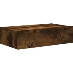 vidaXL Meuble TV avec éclairage LED chêne fumé 60x35x15,5 cm