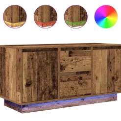 Meubles Tv-vidaXL Meuble TV avec éclairage LED 100x41x50 cm Vieux bois