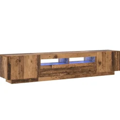 Meubles Tv-vidaXL Meuble TV avec lumières LED bois d'ingénierie Vieux bois