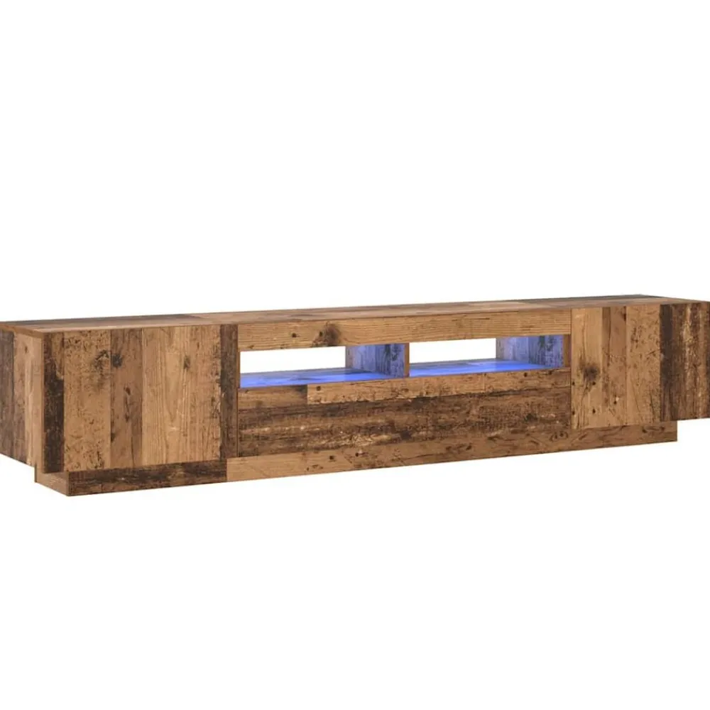 Meubles Tv-vidaXL Meuble TV avec lumières LED bois d'ingénierie Vieux bois