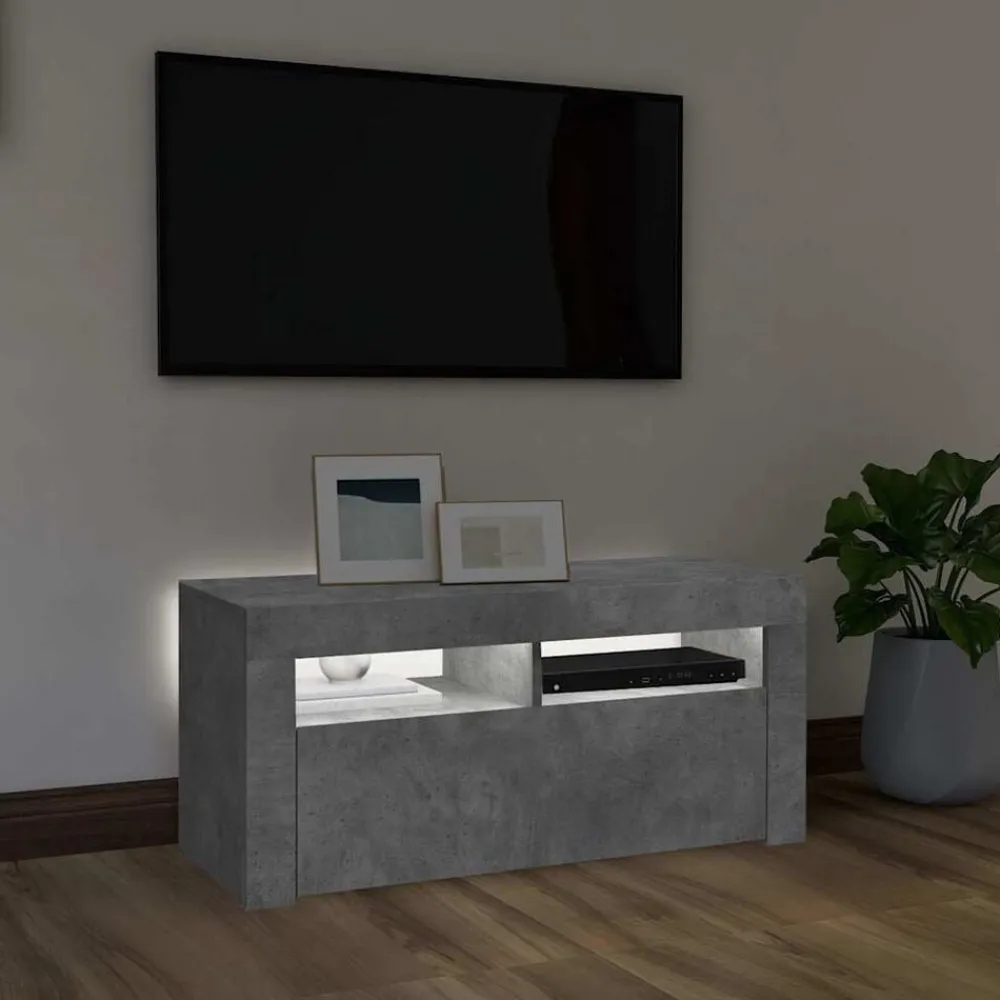vidaXL Meuble TV avec lumières LED 90x35x40 cm