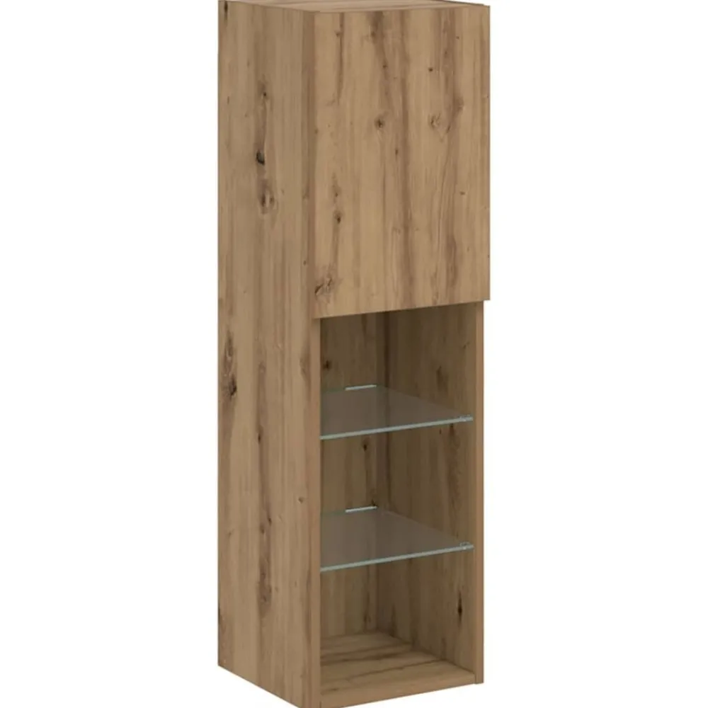 Meubles Tv-vidaXL Meuble TV avec lumières LED chêne artisanal 30,5x30x102 cm chêne artisanal
