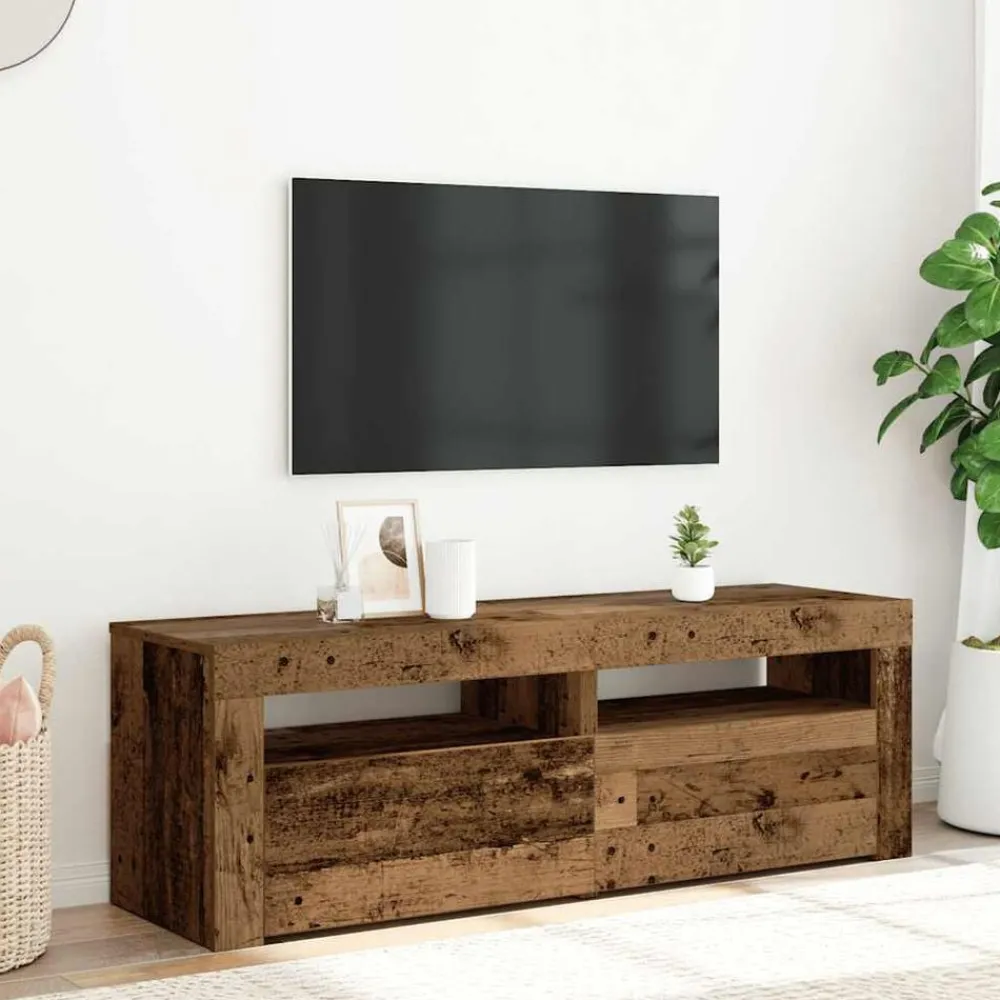 vidaXL Meuble TV avec lumières LED bois d'ingénierie