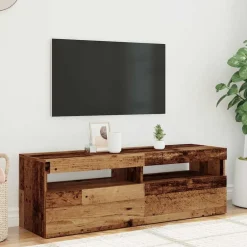 vidaXL Meuble TV avec lumières LED bois d'ingénierie