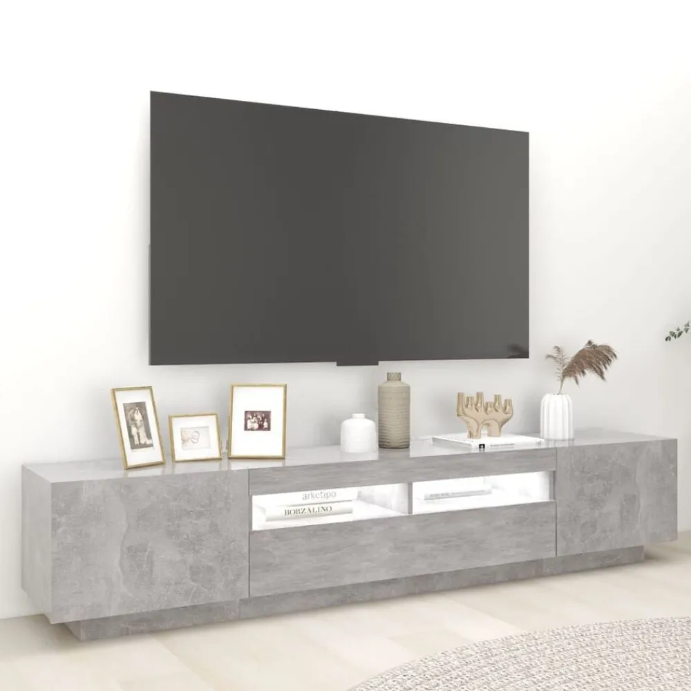 vidaXL Meuble TV avec lumières LED 200x35x40 cm