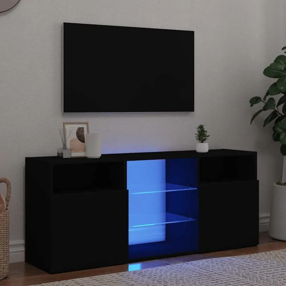 vidaXL Meuble TV avec lumières LED 120x30x50 cm