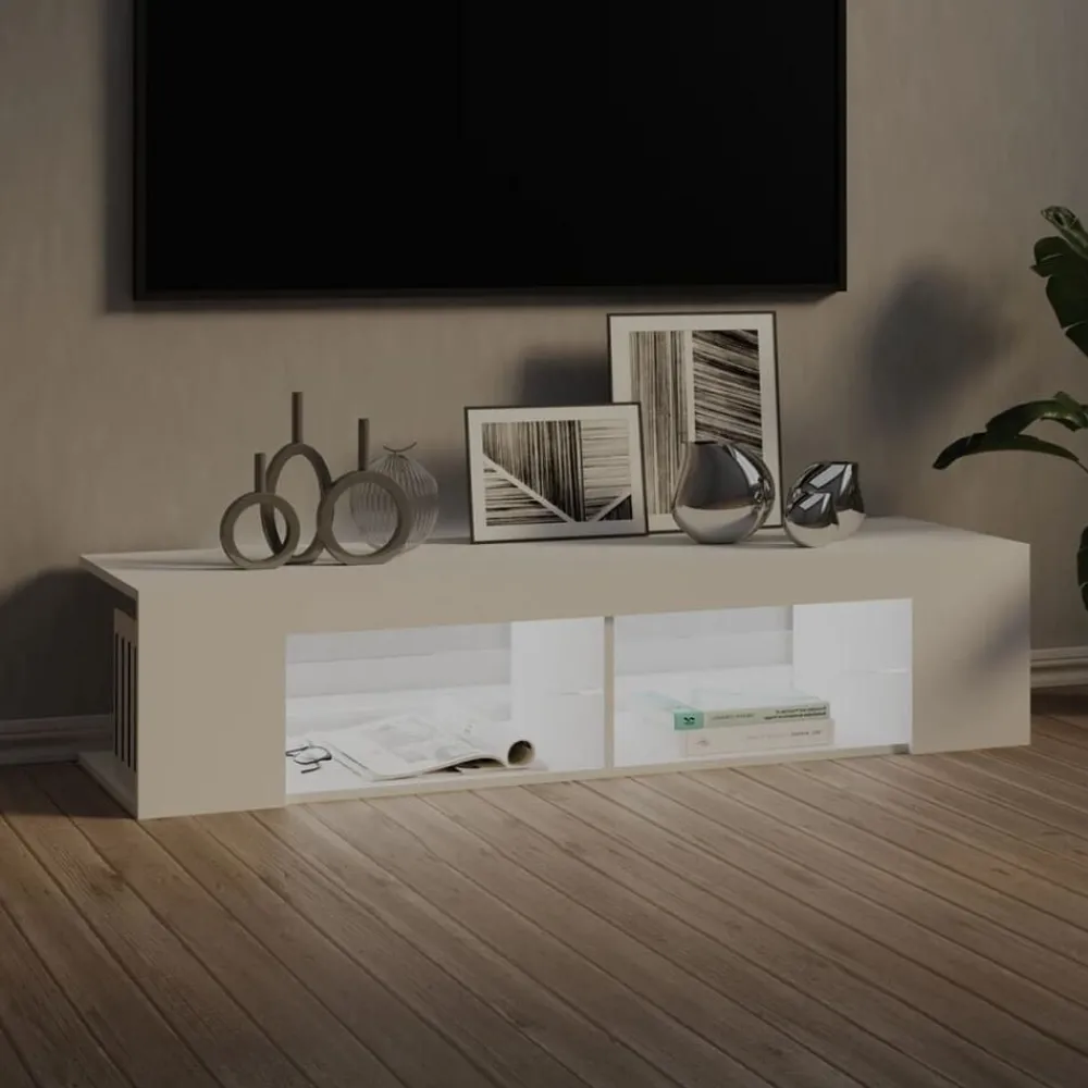 vidaXL Meuble TV avec lumières LED 135x39x30 cm