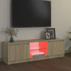 Meubles Tv-vidaXL Meuble TV avec lumières LED chêne sonoma 120x30x36 cm Chêne sonoma