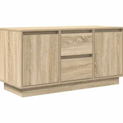 vidaXL Meuble TV avec lumières LED chêne sonoma 100x41x50 cm