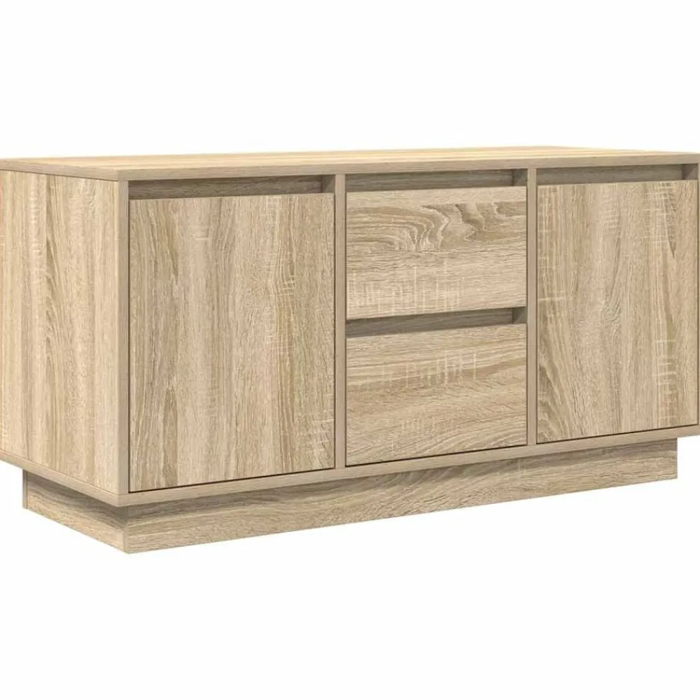vidaXL Meuble TV avec lumières LED chêne sonoma 100x41x50 cm