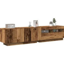 Meubles Tv-vidaXL Meuble TV avec lumières LED chêne artisanal bois d'ingénierie ch&ecirc;ne artisanal
