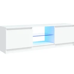 Meubles Tv-vidaXL Meuble TV avec lumières LED 120x30x36 cm Blanc