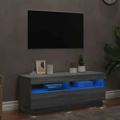 Meubles Tv-vidaXL Meuble TV avec lumières LED 100x35x40 cm Sonoma gris