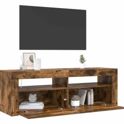 Meubles Tv-vidaXL Meuble TV avec lumières LED Chêne fumé 120x35x40 cm Chêne fumé