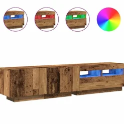 Meubles Tv-vidaXL Meuble TV avec lumières LED bois d'ingénierie Vieux bois