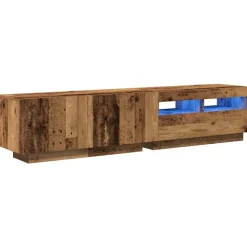 Meubles Tv-vidaXL Meuble TV avec lumières LED bois d'ingénierie Vieux bois