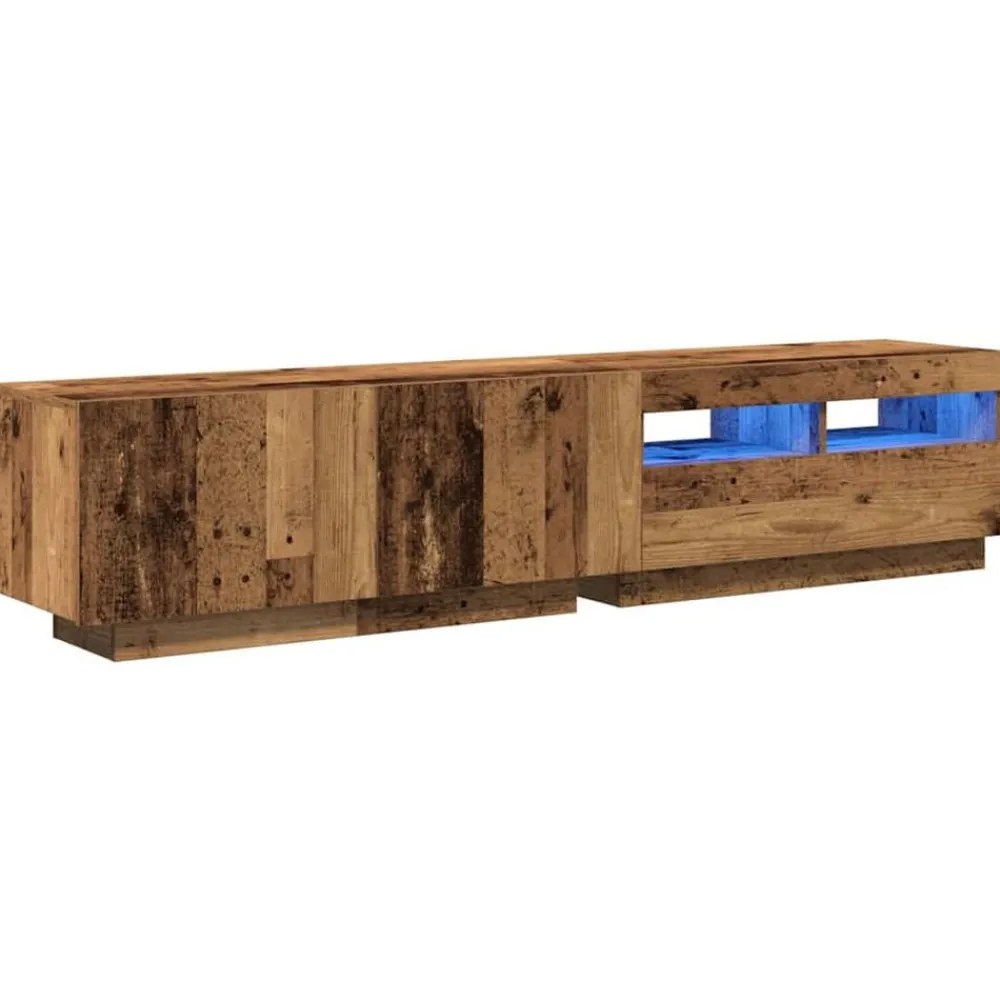 Meubles Tv-vidaXL Meuble TV avec lumières LED bois d'ingénierie Vieux bois