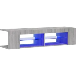 Meubles Tv-vidaXL Meuble TV avec lumières LED 135x39x30 cm Sonoma gris