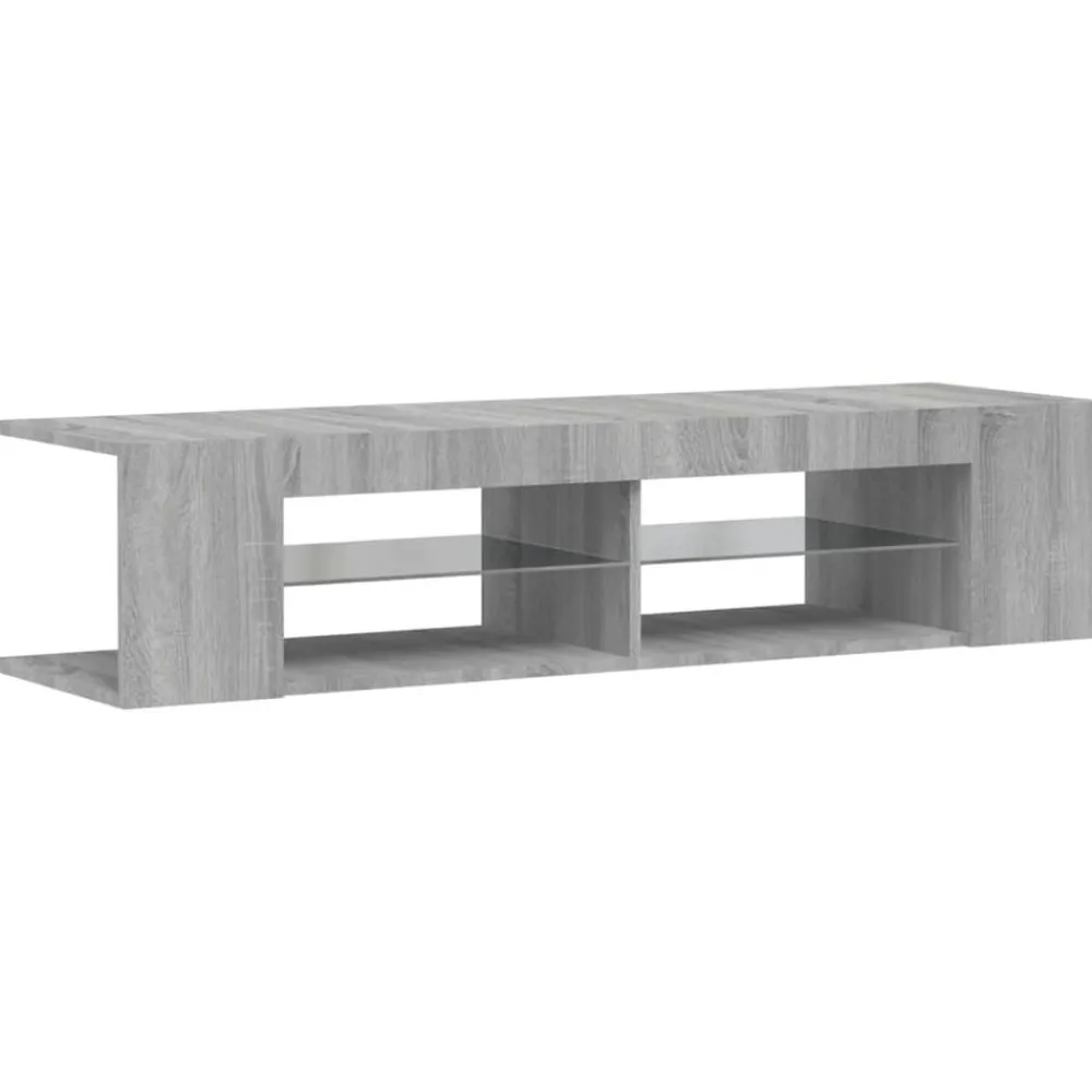 Meubles Tv-vidaXL Meuble TV avec lumières LED 135x39x30 cm Sonoma gris
