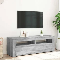 Meubles Tv-vidaXL Meuble TV avec lumières LED 120x35x40 cm Sonoma gris