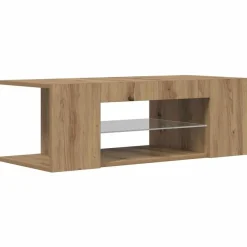 Meubles Tv-vidaXL Meuble TV avec lumières LED chêne artisanal bois d'ingénierie chêne artisanal