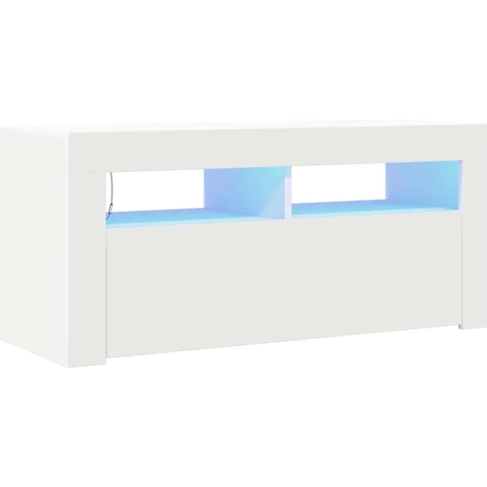 vidaXL Meuble TV avec lumières LED 90x35x40 cm