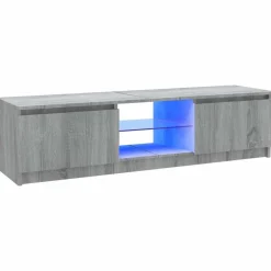 Meubles Tv-vidaXL Meuble TV avec lumières LED 120x30x36 cm Sonoma gris