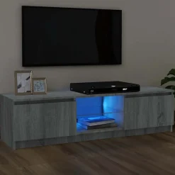 Meubles Tv-vidaXL Meuble TV avec lumières LED 120x30x36 cm Sonoma gris