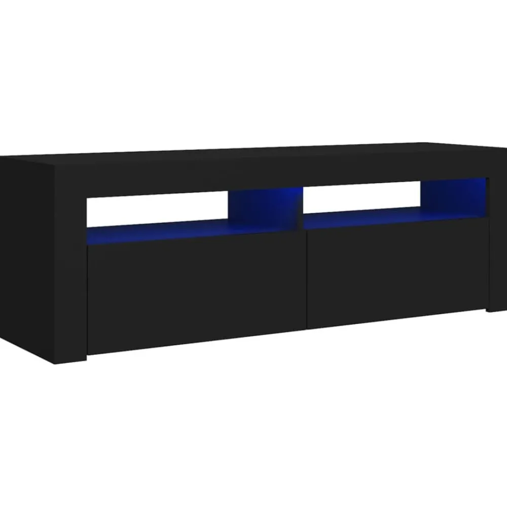 Meubles Tv-vidaXL Meuble TV avec lumières LED 120x35x40 cm Noir