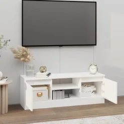Meubles Tv-vidaXL Meuble TV avec porte 102x30x36 cm Blanc