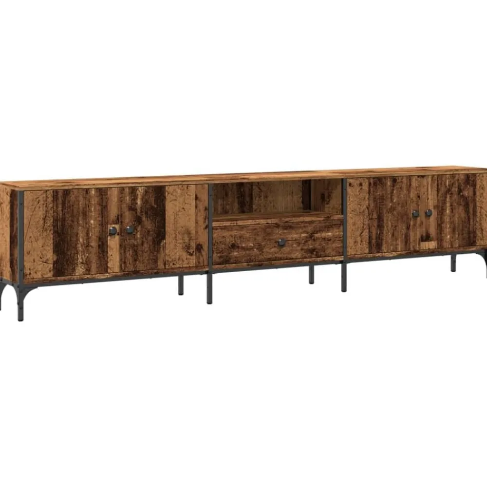 Meubles Tv-vidaXL Meuble TV avec tiroir 200x25x44 cm bois d'ingénierie Vieux bois