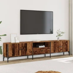 Meubles Tv-vidaXL Meuble TV avec tiroir 200x25x44 cm bois d'ingénierie Vieux bois