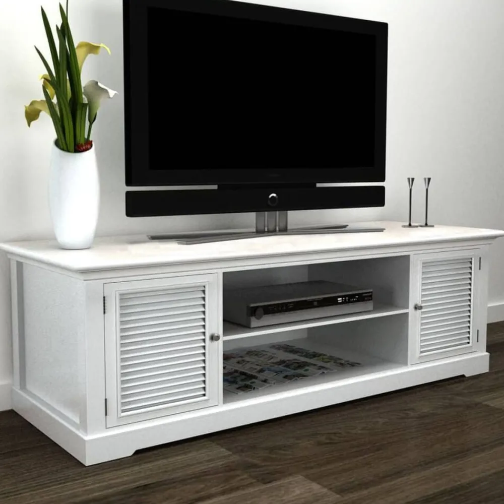 Meubles Tv-vidaXL Meuble TV Blanc Bois