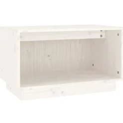 Meubles Tv-vidaXL Meuble TV 60x35x35 cm Bois de pin massif Blanc