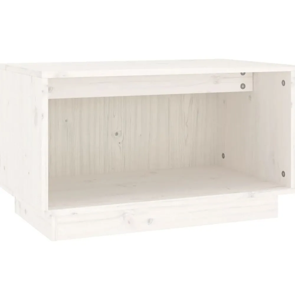 Meubles Tv-vidaXL Meuble TV 60x35x35 cm Bois de pin massif Blanc