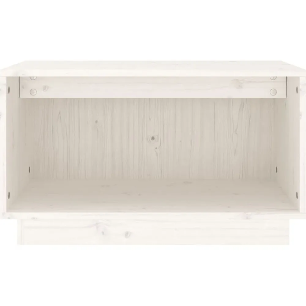 Meubles Tv-vidaXL Meuble TV 60x35x35 cm Bois de pin massif Blanc
