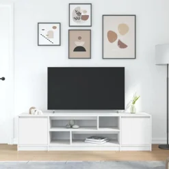 Meubles Tv-vidaXL Meuble TV 188,5x41x50 cm bois d'ingénierie Blanc