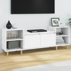 Meubles Tv-vidaXL Meuble TV 160x35x55 cm Bois d'ingénierie Blanc