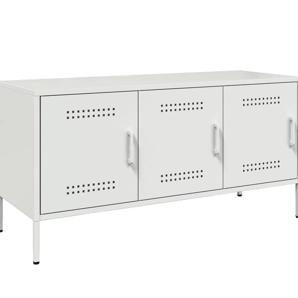Meubles Tv-vidaXL Meuble TV 100,5x39x50,5 cm acier Blanc