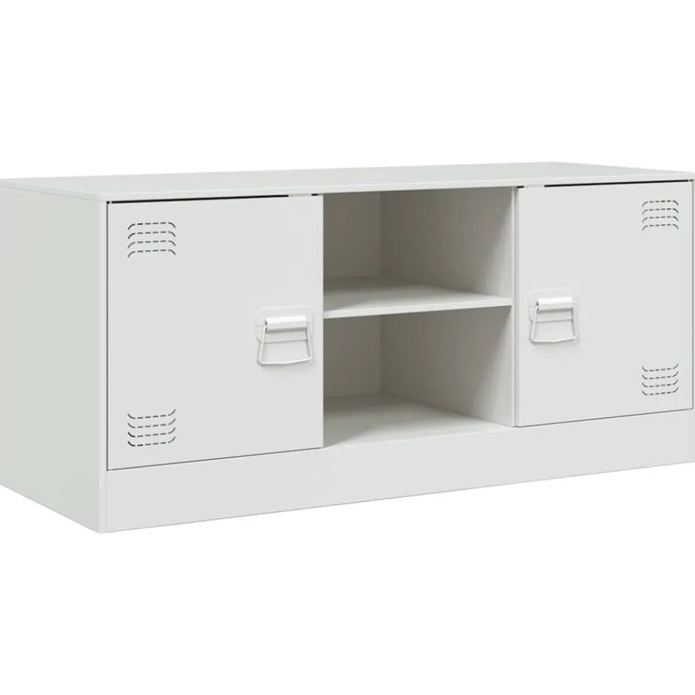 Meubles Tv-vidaXL Meuble TV 99x39x44 cm acier Blanc