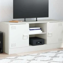 Meubles Tv-vidaXL Meuble TV 99x39x44 cm acier Blanc
