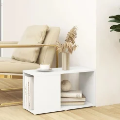 Étagères-vidaXL Meuble TV 60x24x32 cm Bois d'ingénierie Blanc