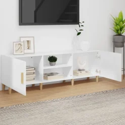 Meubles Tv-vidaXL Meuble TV 150x30x50 cm Bois d'ingénierie Blanc