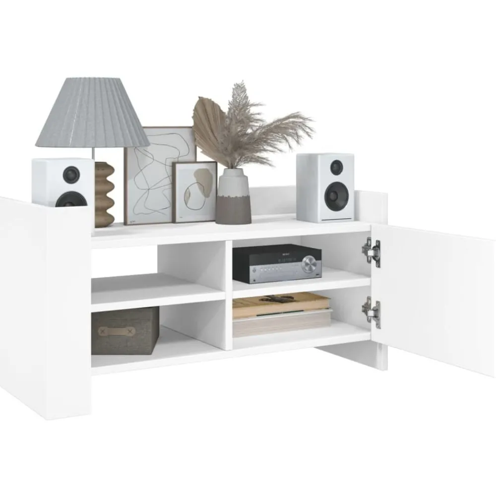 Meubles Tv-vidaXL Meuble TV 80x35x40 cm bois d’ingénierie Blanc