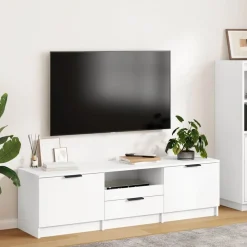 Meubles Tv-vidaXL Meuble TV 140x35x40 cm Bois d'ingénierie Blanc